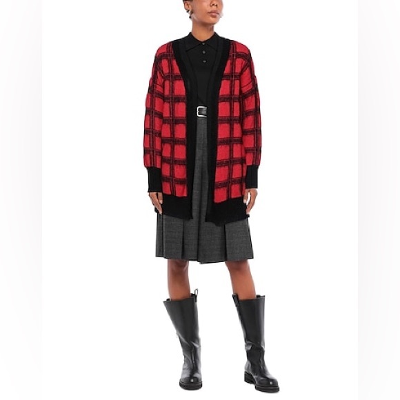 PINKO Checked Knit Cardigan Size Small